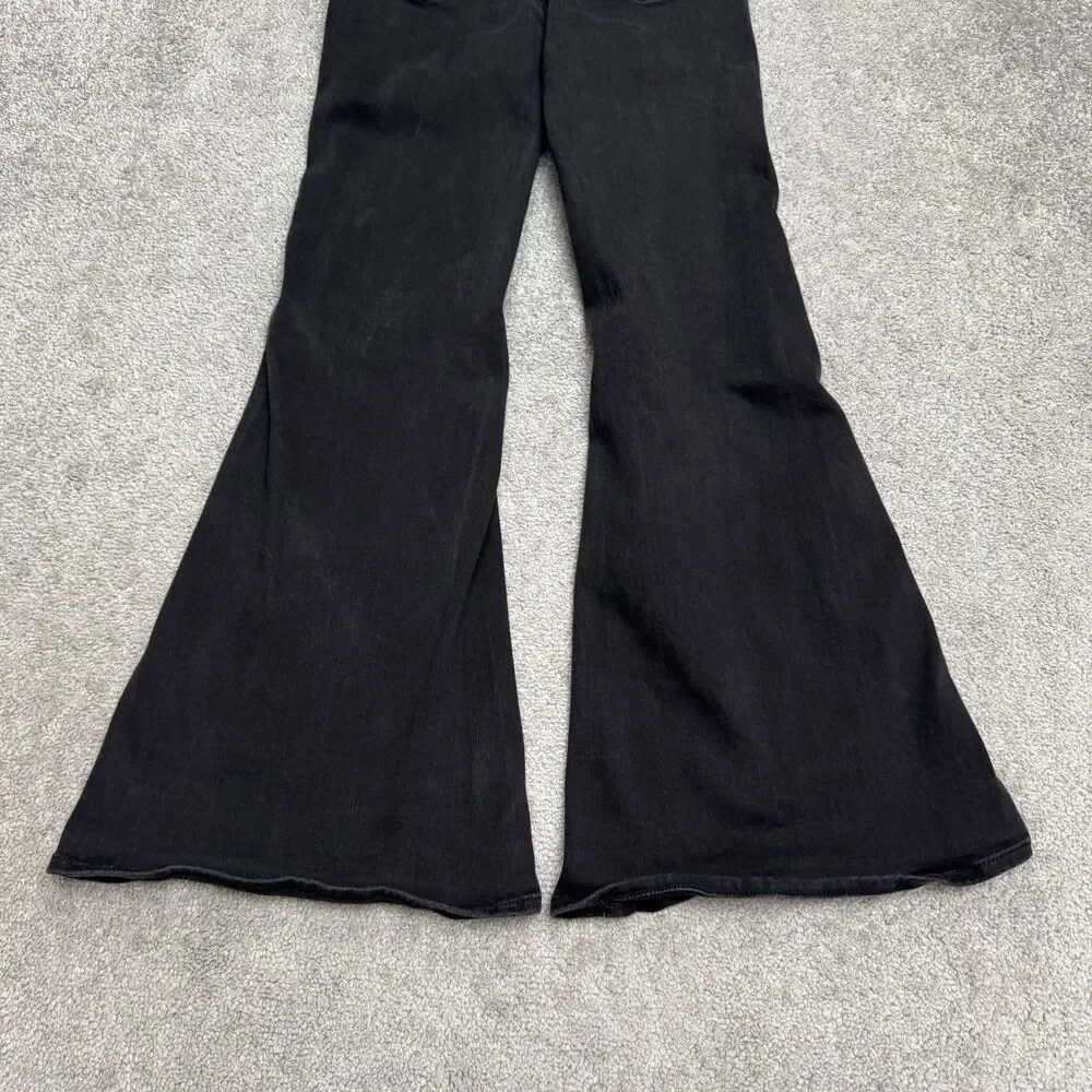 American Eagle Festival Flare Next Level Stretch Denim Jeans Women 2 Short Black